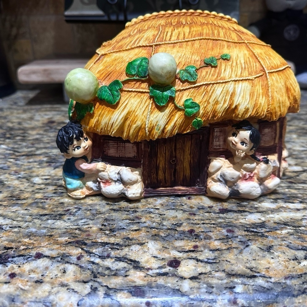 Vintage‎ Boy and Girl House Piggy Bank